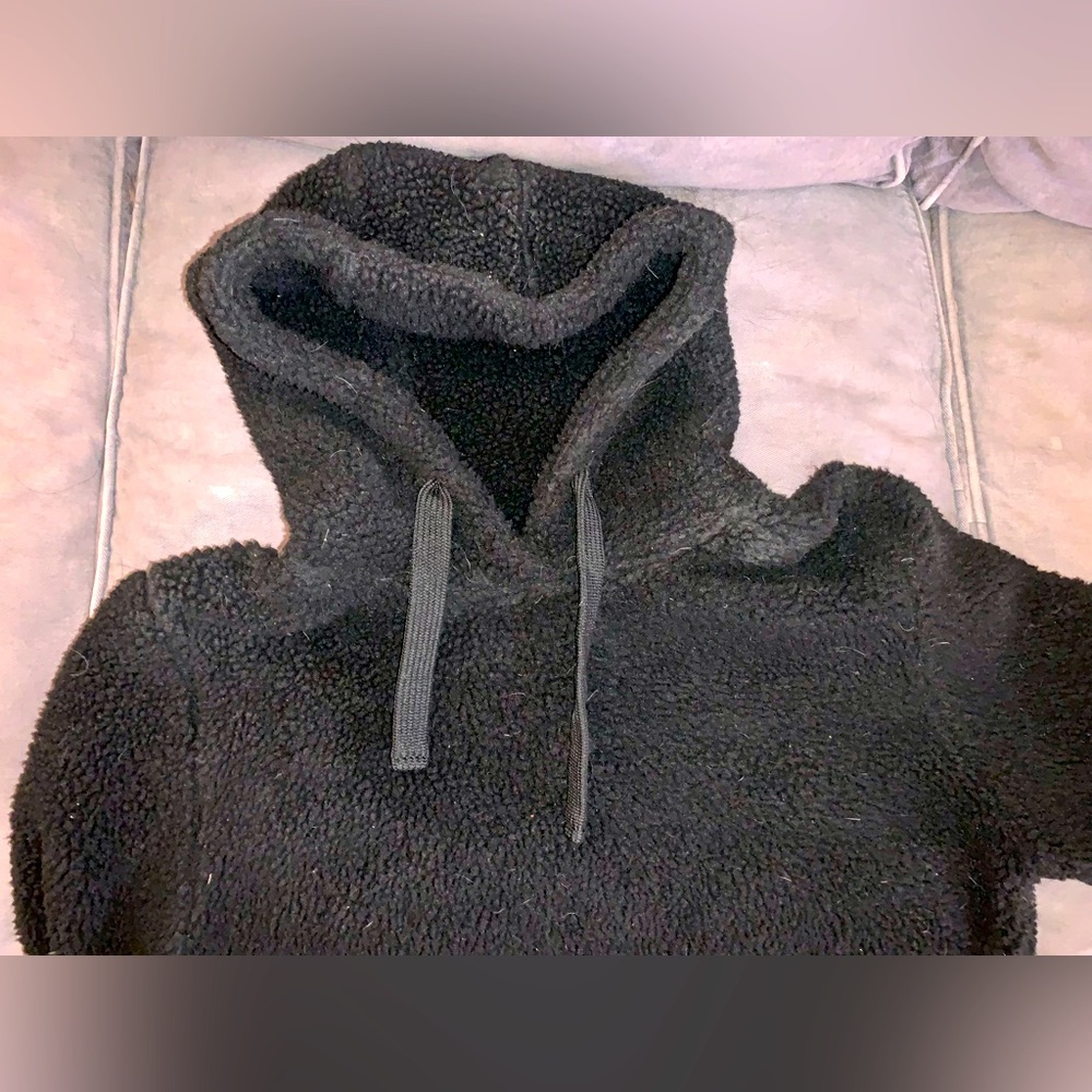 Brave Soul Fleece Pullover Hoodie, Black, Size Small